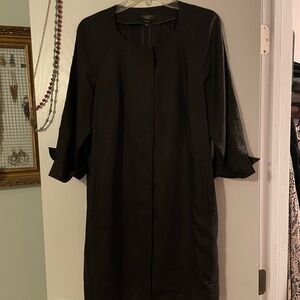 Talbots Collection Black Linen Overcoat Medium